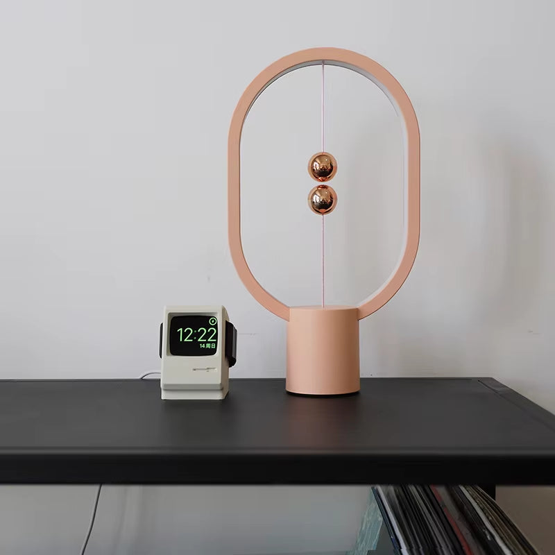 2022 Newest USB Powered Mini HENG Ellipse Magnetic Mid-Air Switch Night Light Balance LED Table Lamp Office Home Decor