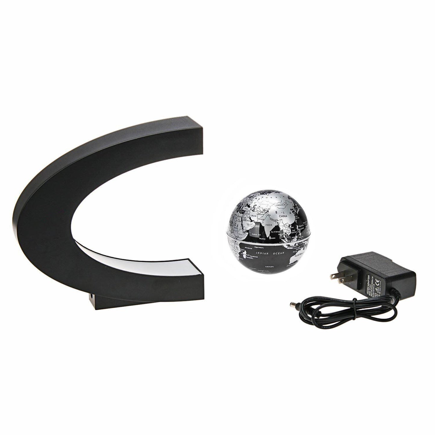 Floating Globe with LED Lights C Shape Magnetic Levitation Floating Globe Wor...