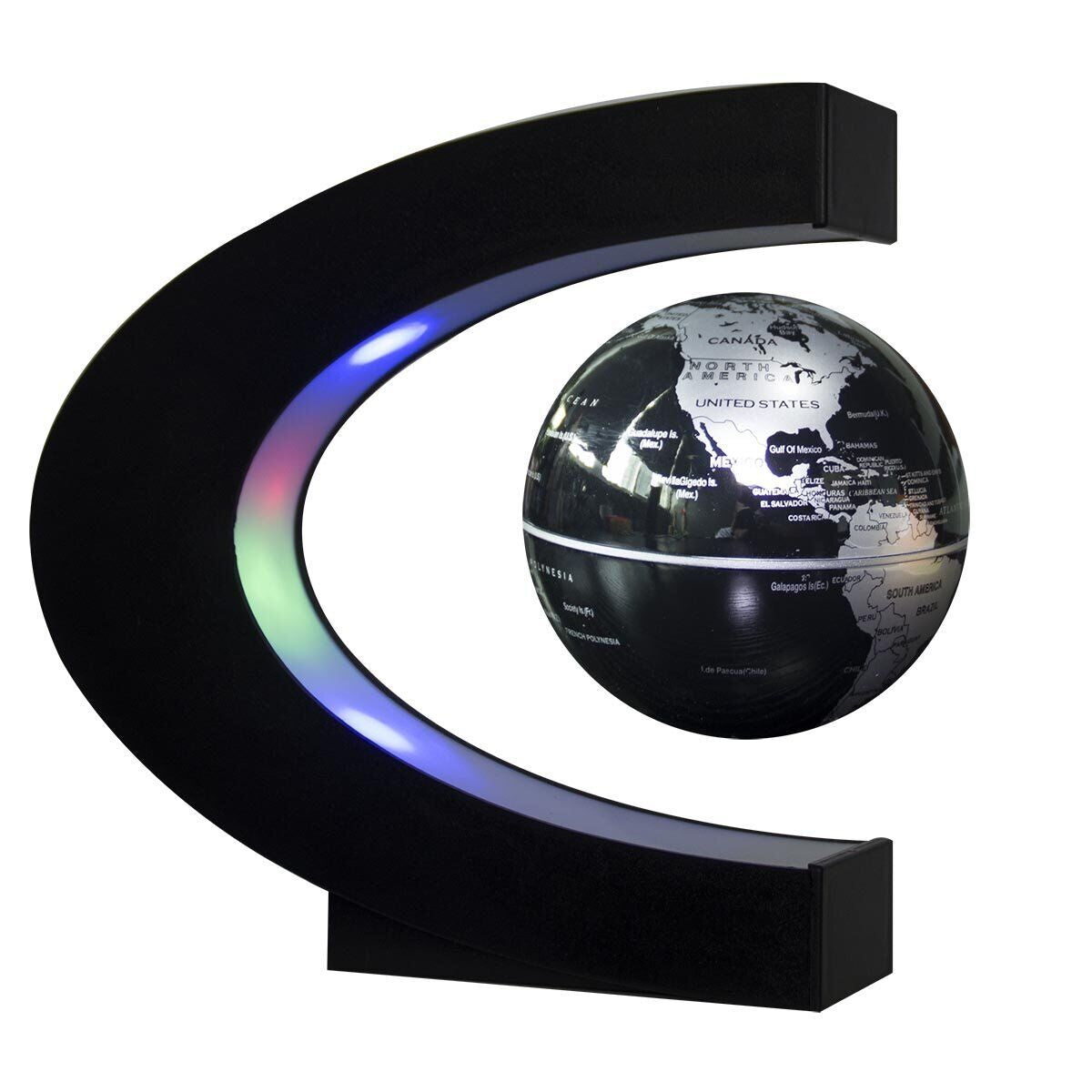 Magnetic Levitating Floating Globe with LED Lights – Stunning C Shape Design