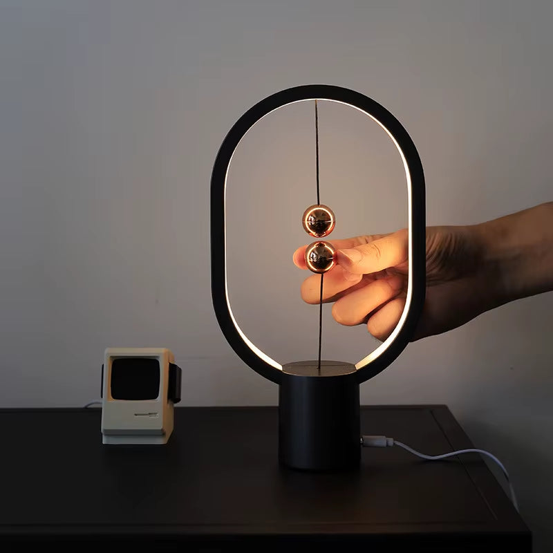 2022 Newest USB Powered Mini HENG Ellipse Magnetic Mid-Air Switch Night Light Balance LED Table Lamp Office Home Decor